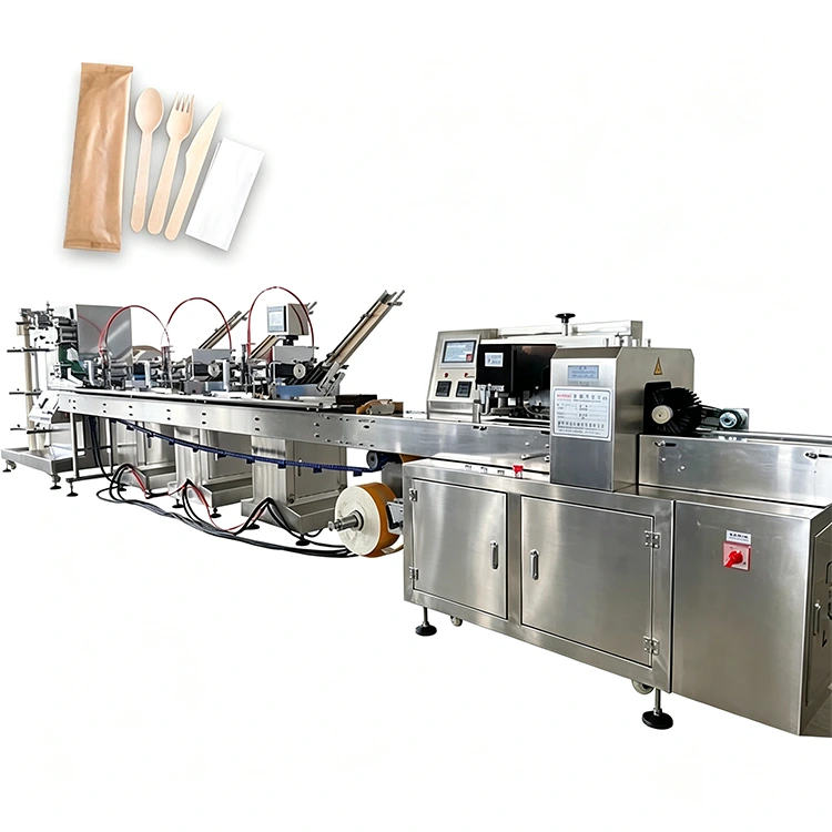 Máy đóng gói thìa nĩa và khăn ăn tự động